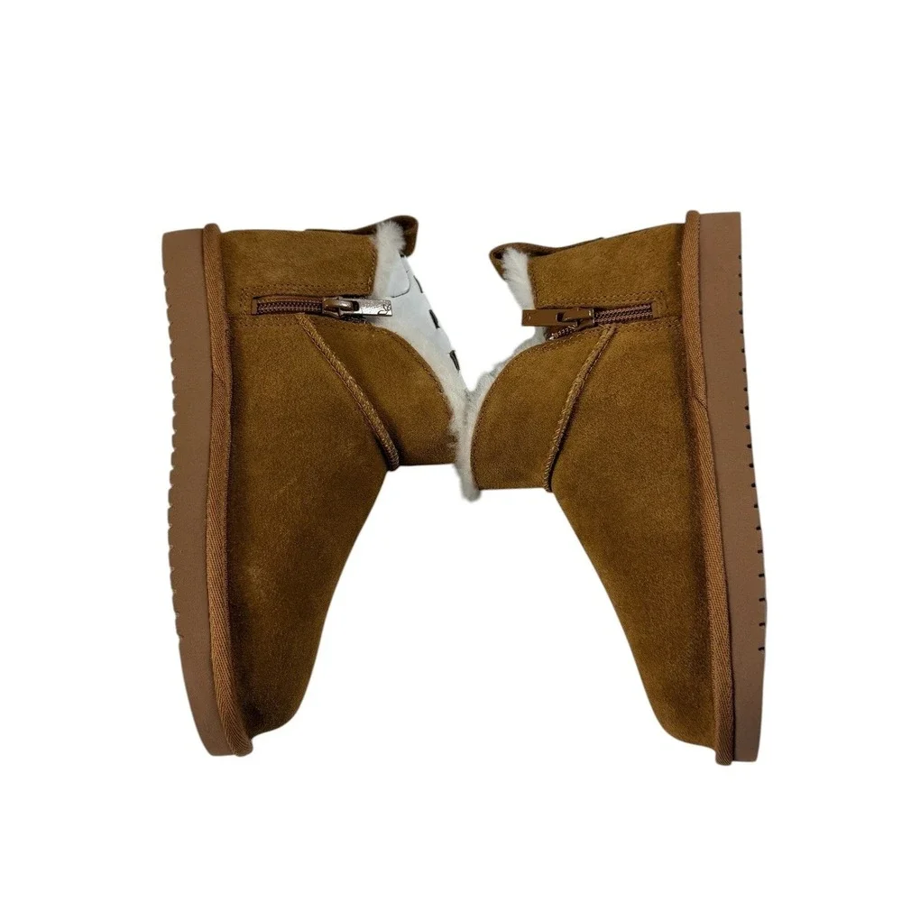 Koolaburra by UGG Koola Ultra Mini Chestnut Suede Boots Size 1 Kids 1167971K NEW